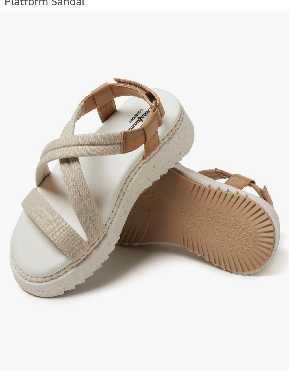 Dearfoams Women's Daylen Comfortable Adjustable Strap Platform Sandal